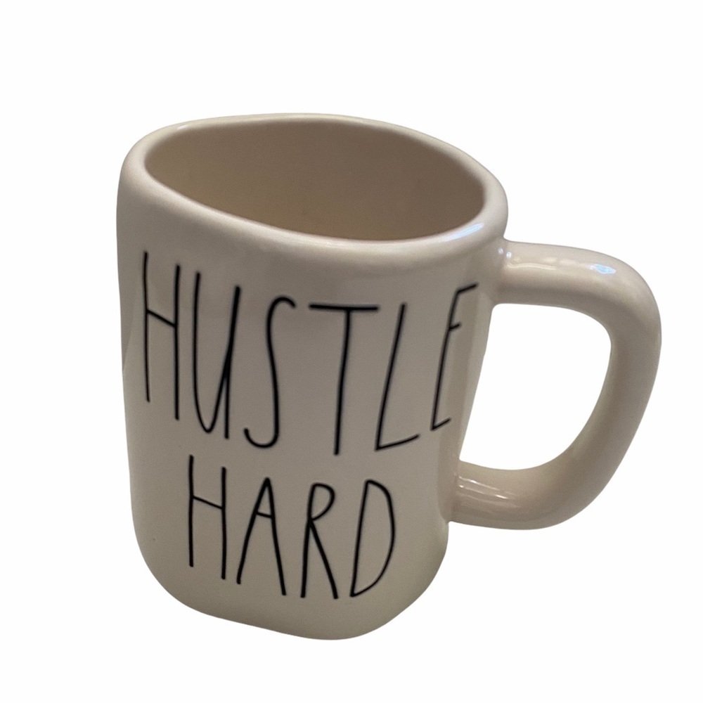 Rae Dunn Hustle Hard White Coffee Tea Mug New